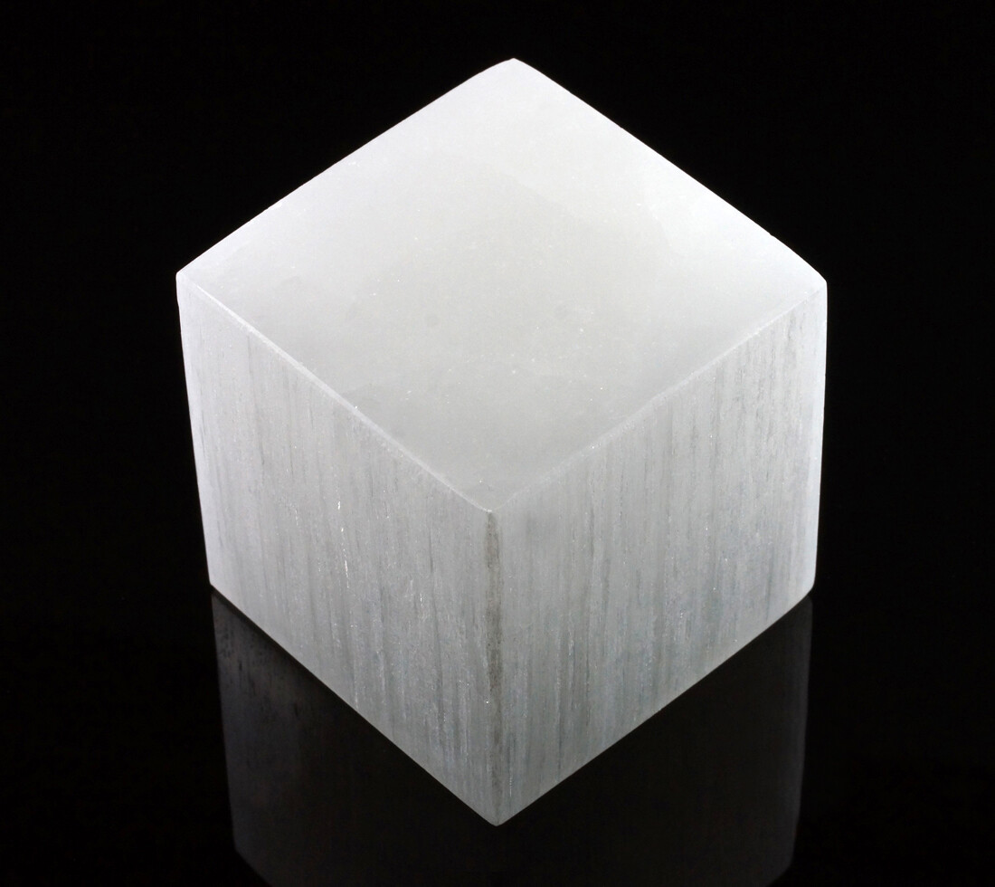 XL Selenite Crystal Charging Disk Plate Cube Square Statio Block Healing Cleanse