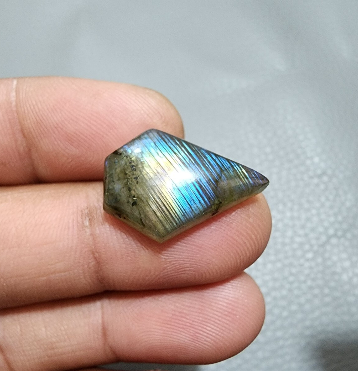 AAA+ Multi Labradorite Cabochon Coffin Shape Loose Gemstone For Pendant 22 Crt