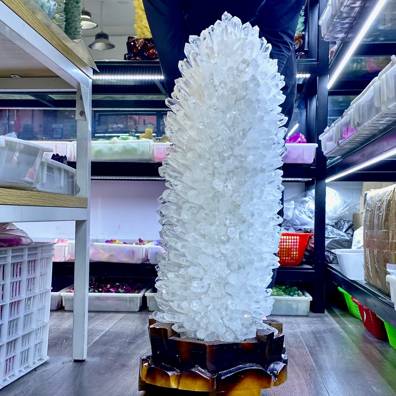 75LB New find white phantom quartz crystal cluster mineral sample