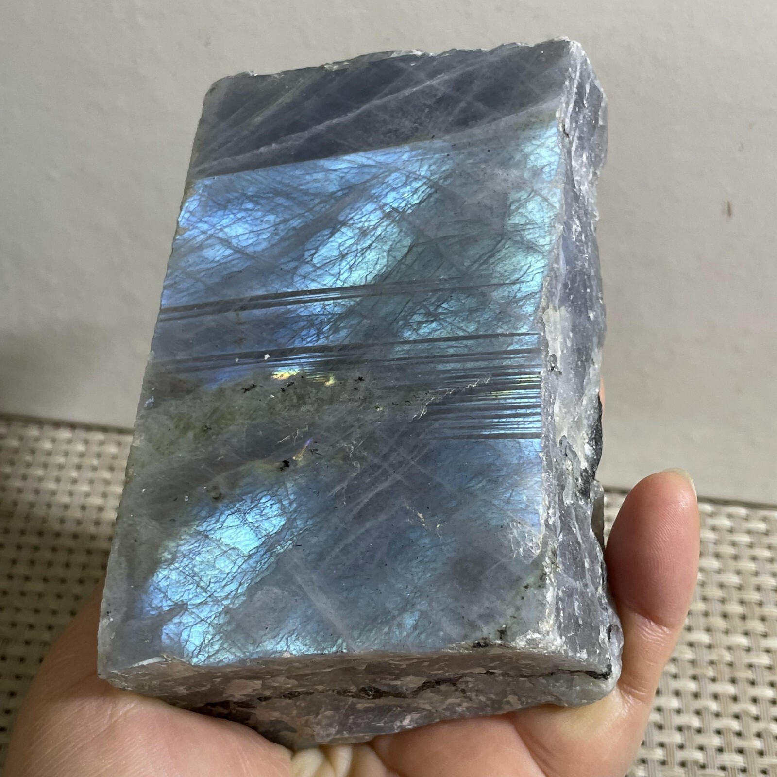 497g rough Purple Light Labrador Quartz Crystal Stone Specimens healing