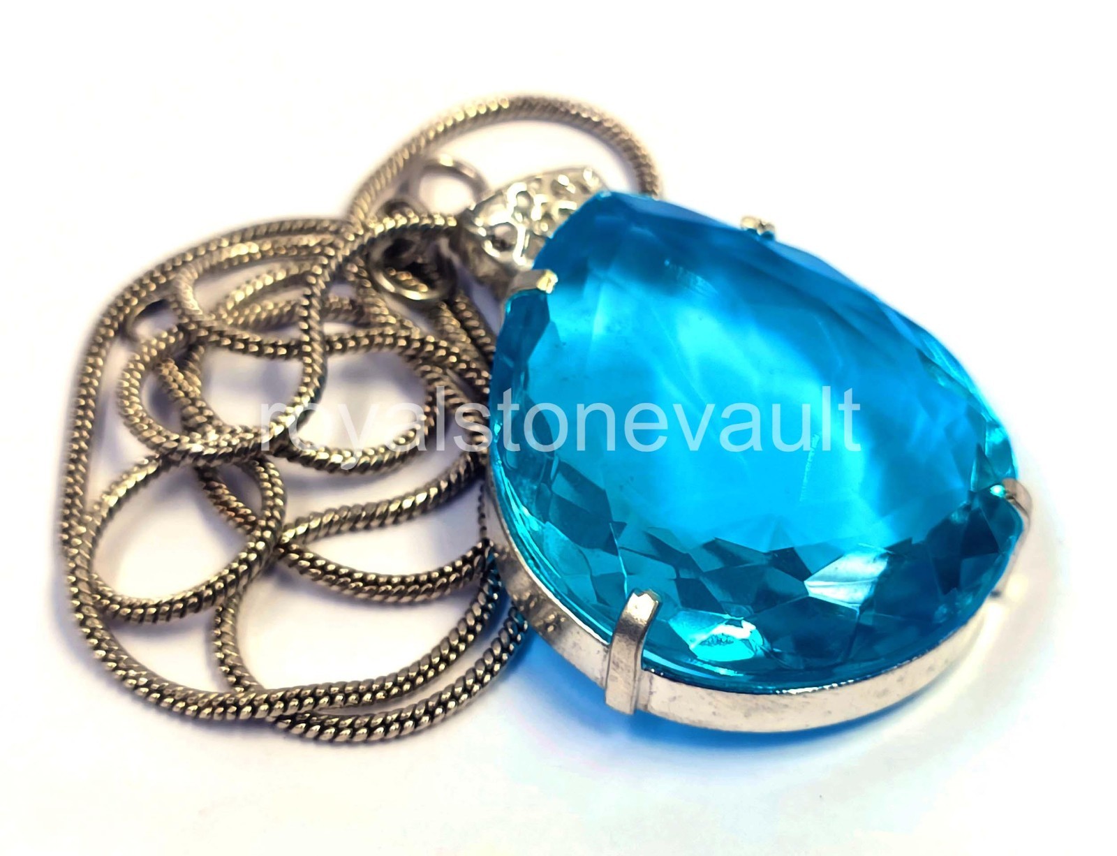 101.5 Ct Natural Tourmaline Pear Shape Pendant 925 Silver Free Chain IGL 6AHX