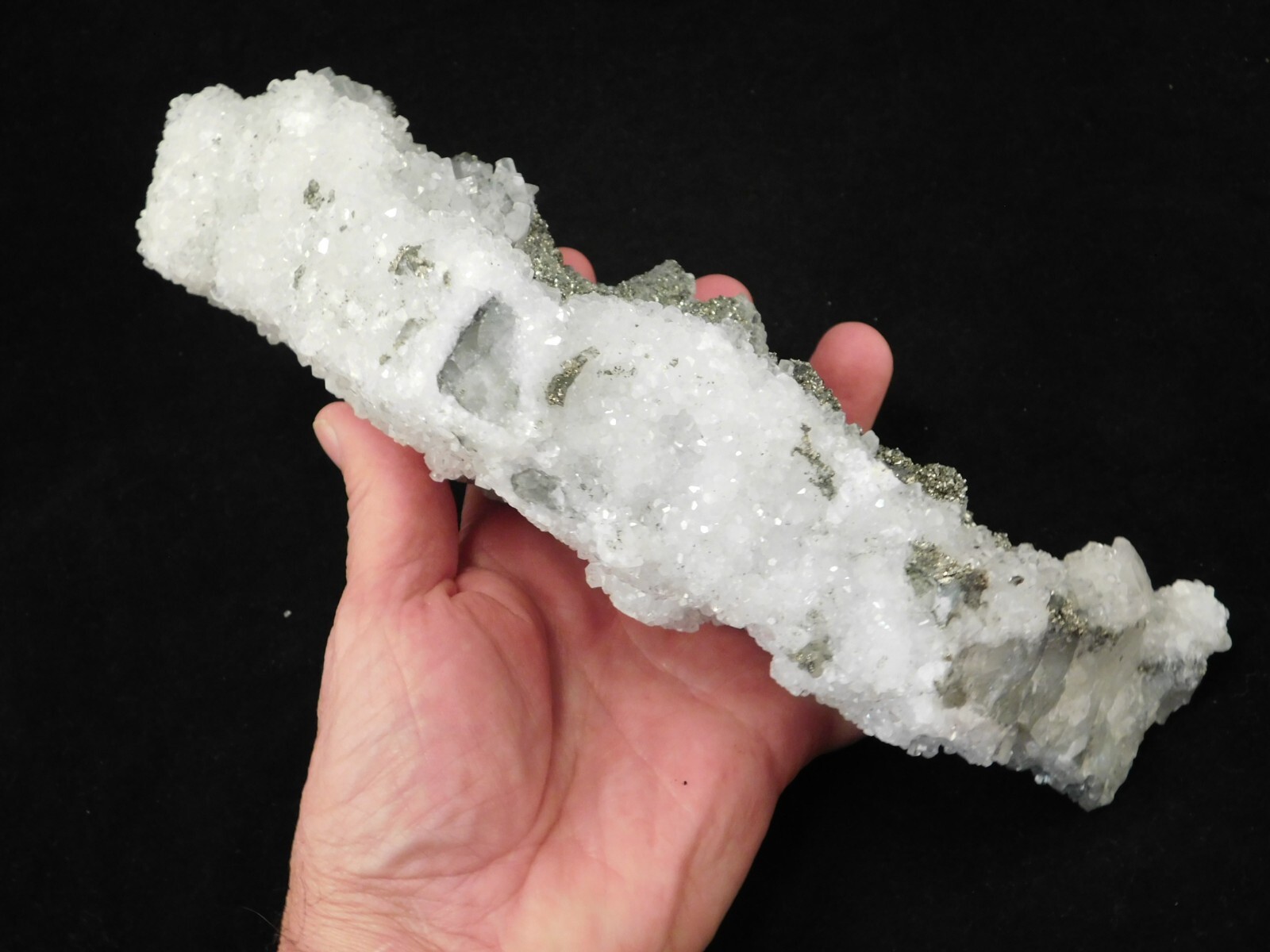 HUGE Pyrite Crystal Cluster With Fluorescent Calcite Crystals Mexico 2020gr