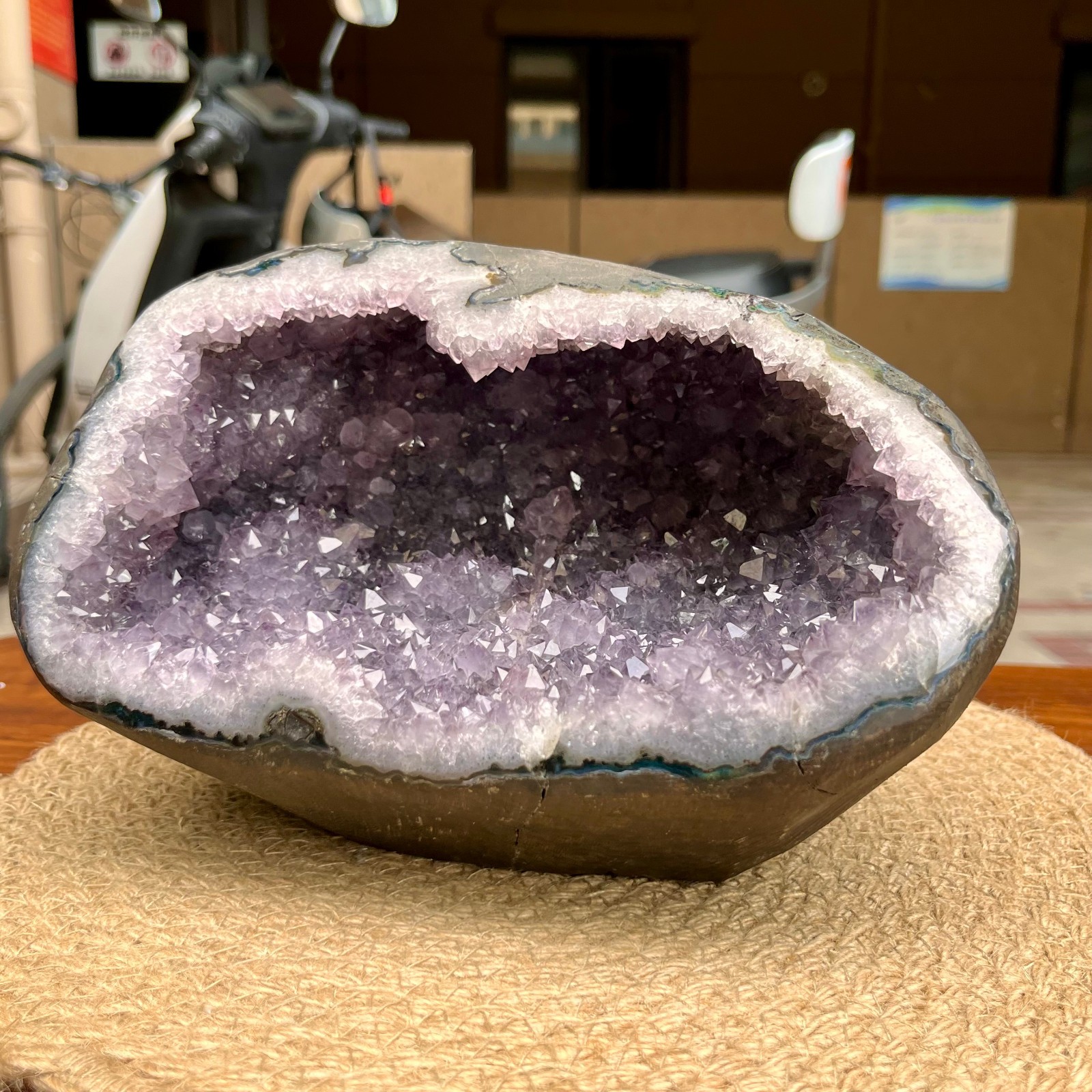 Amethyst Crystal Geode Cluster Natural Druzy Cave Display Stone 11.2 lb