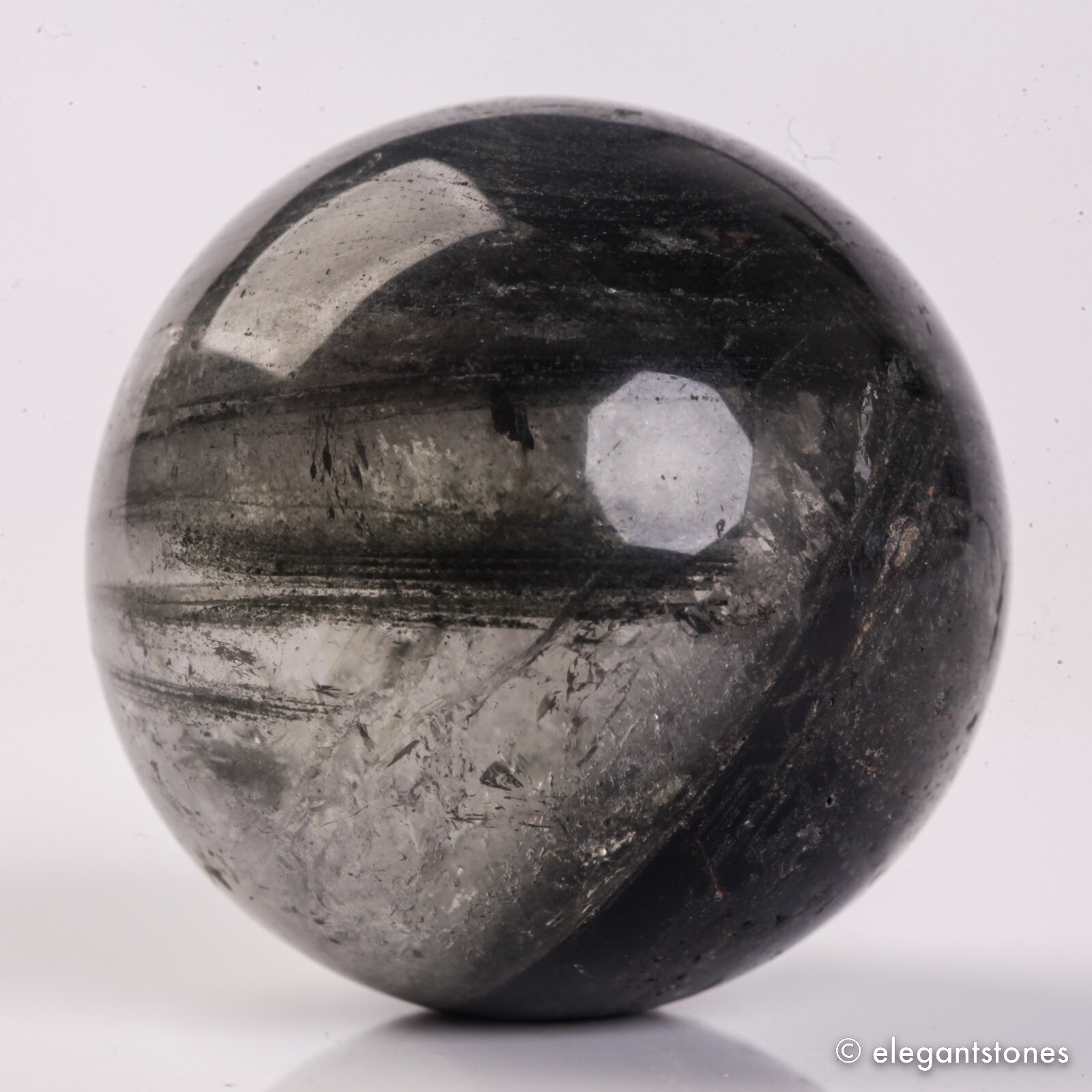 62g35mm Natural Garden/Phantom/Ghost/Lodolite Quartz Crystal Sphere Healing Ball