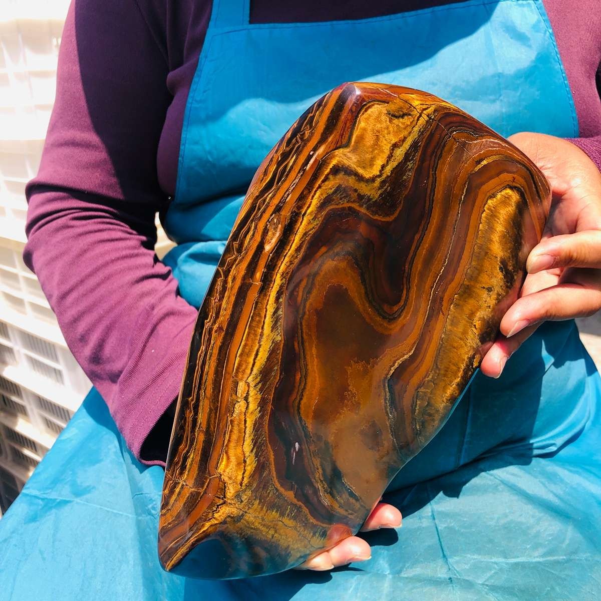 9.52 LB Natural Tiger Eye Polished Specimen Home Decor Raw Healing Stone 5350