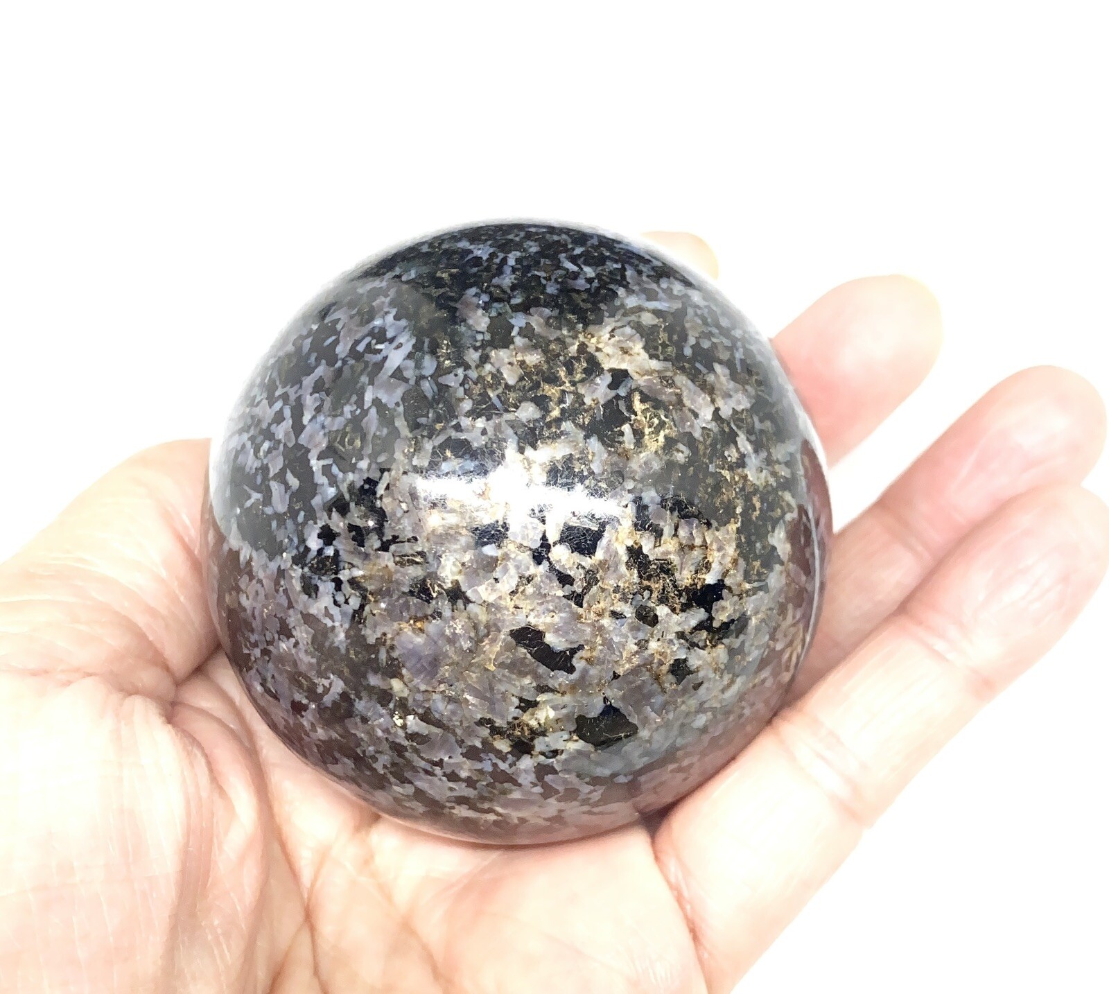 Indigo Gabbro (Mystic Merlinite) Sphere From Madagascar 374g 61mm