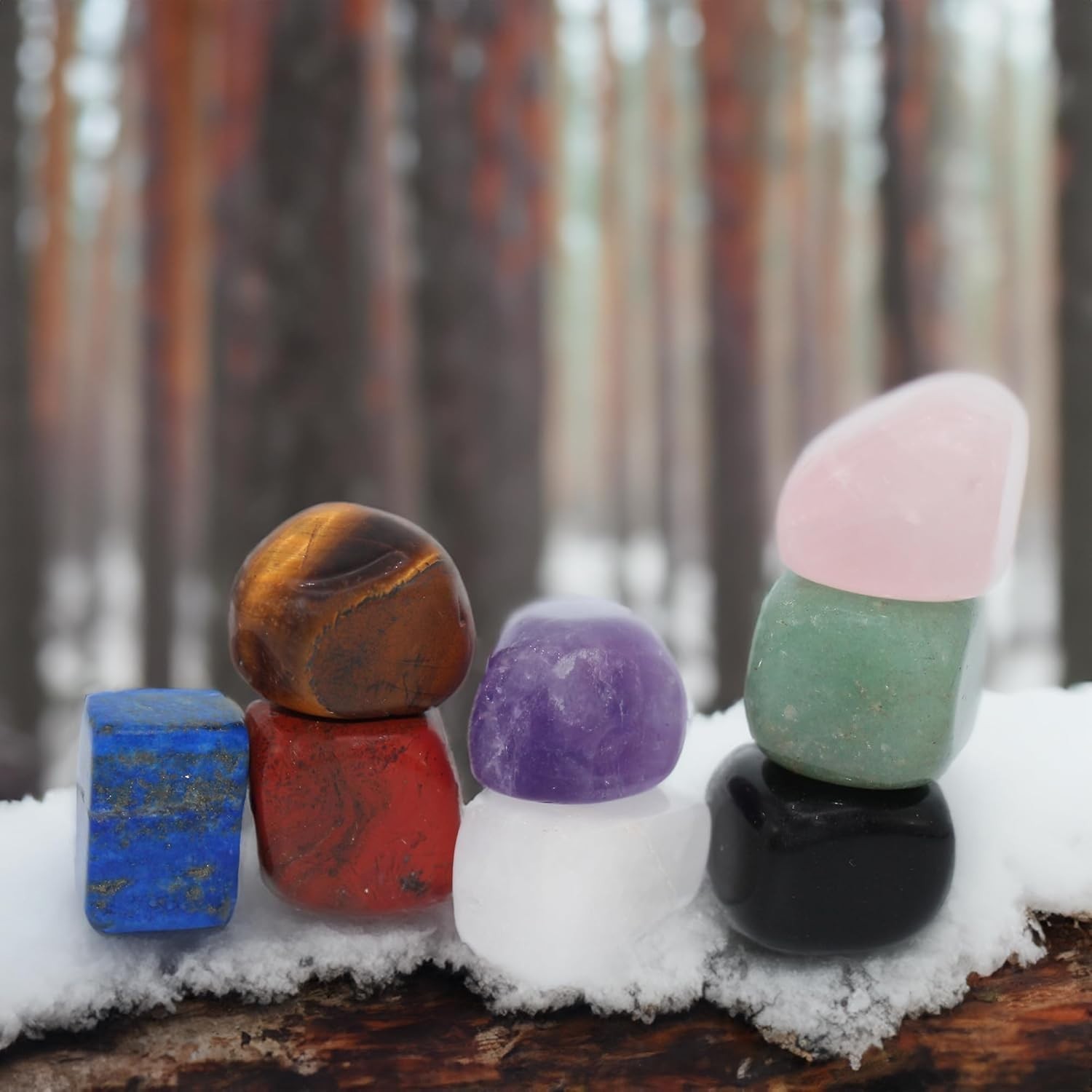 Healing Chakra Stone Set of 8 – Tumbled Crystals for Meditation and Protection