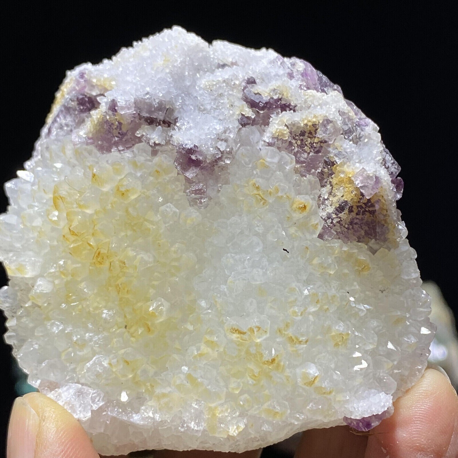 208g Natural Sugar Quartz Purple Octahedron Fluorite Mineral Specimen