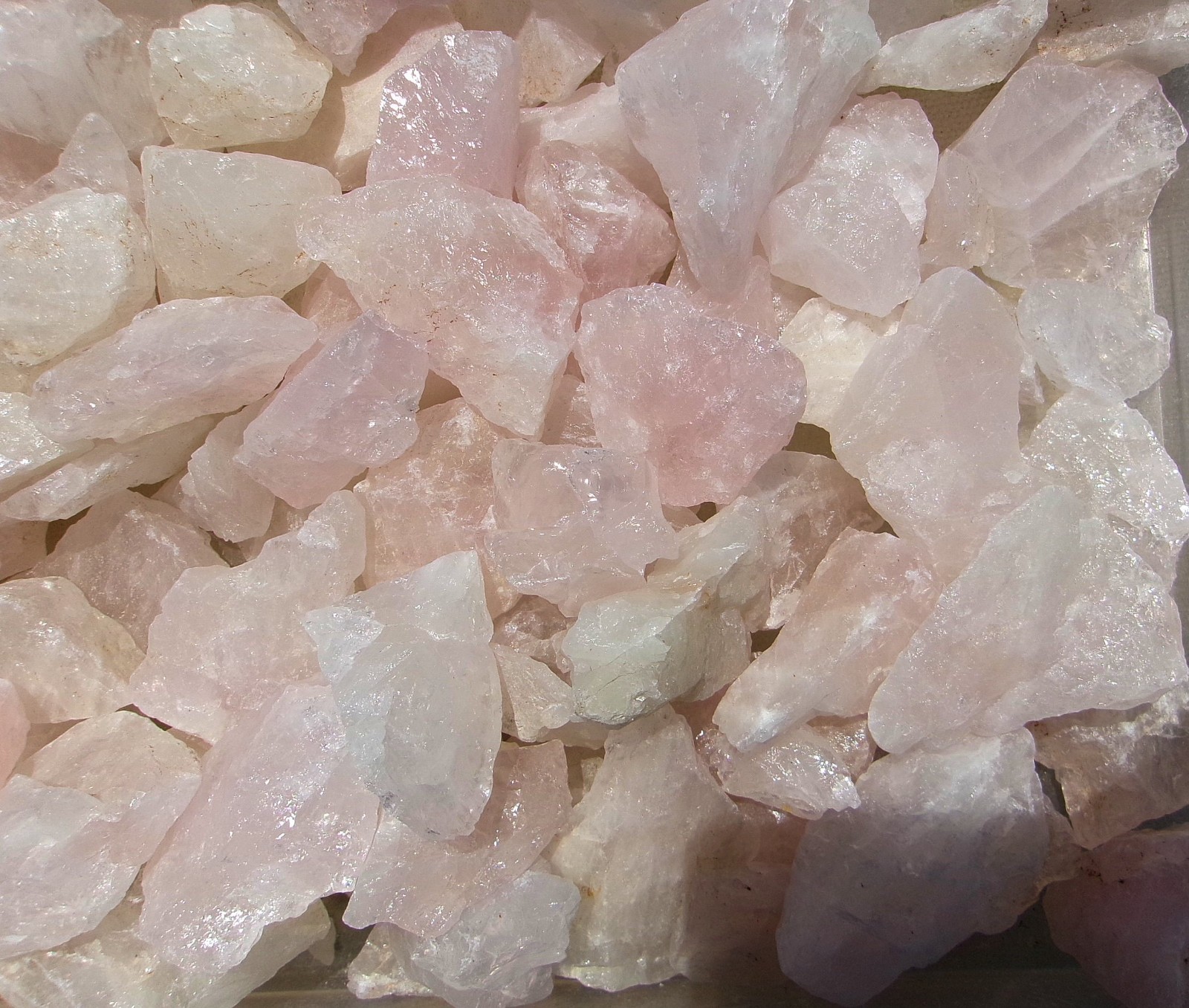 Rose Quartz Rough Light Pink 4 Lbs. 10 oz. Raw Stones for Tumbling & Healing