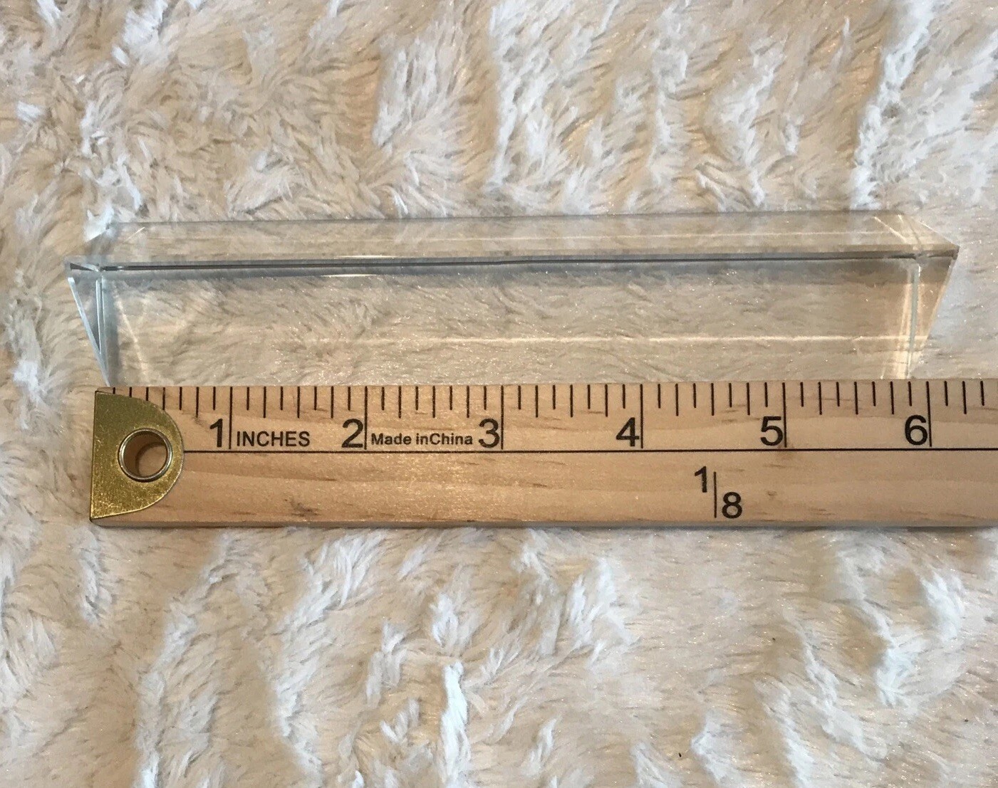 Amlong Optically Clear Crystal Triangle Bar Minimalist Original Box- Rare
