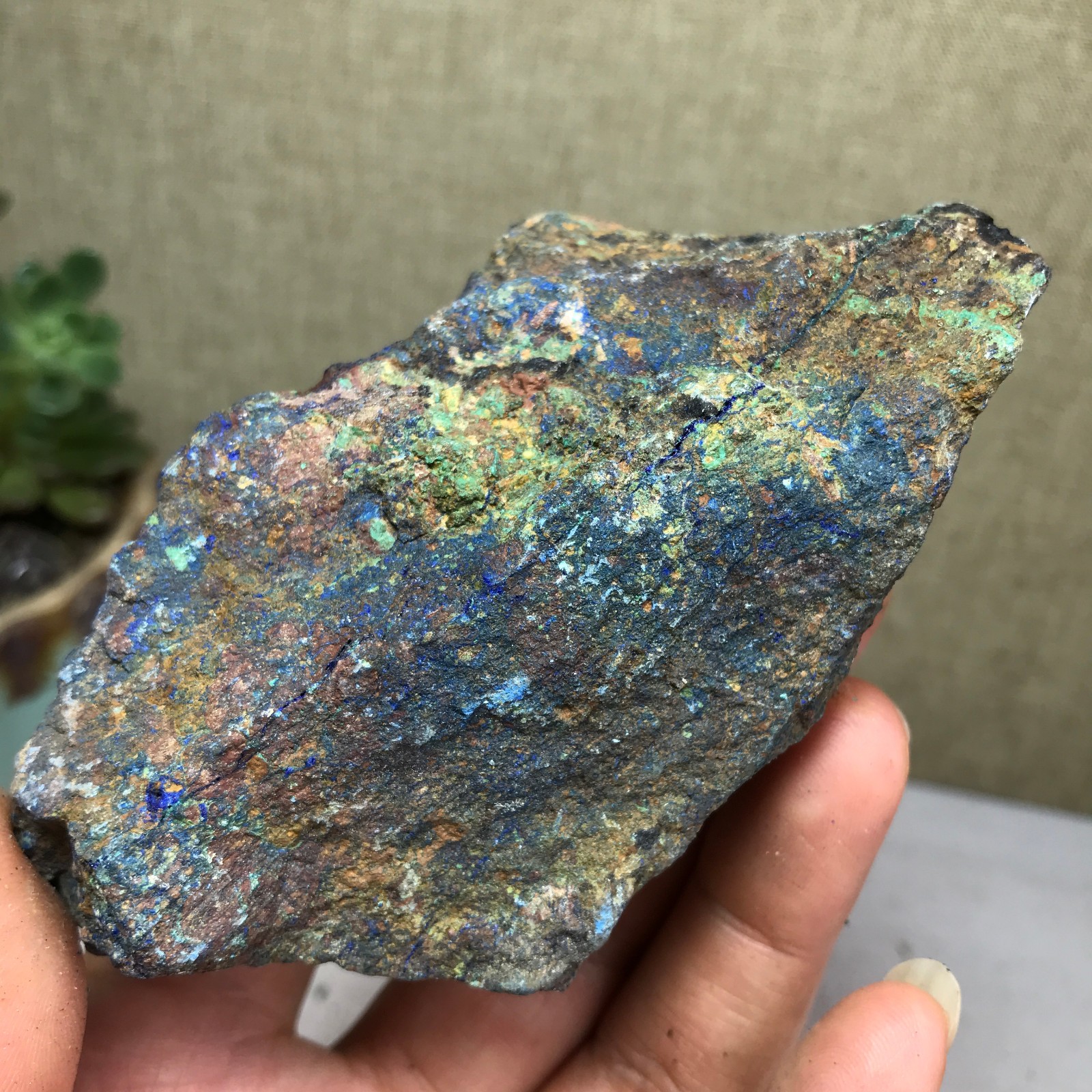 226g Natural Azurite Malachite gemstone Rough original Crystal Specimen A4639