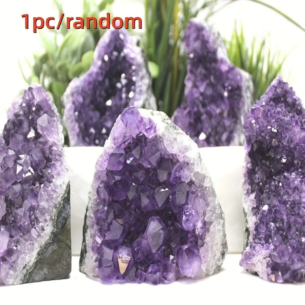 Natural Amethyst Cluster Purple Crystal Stone Healing Crystal Mineral Home Decor