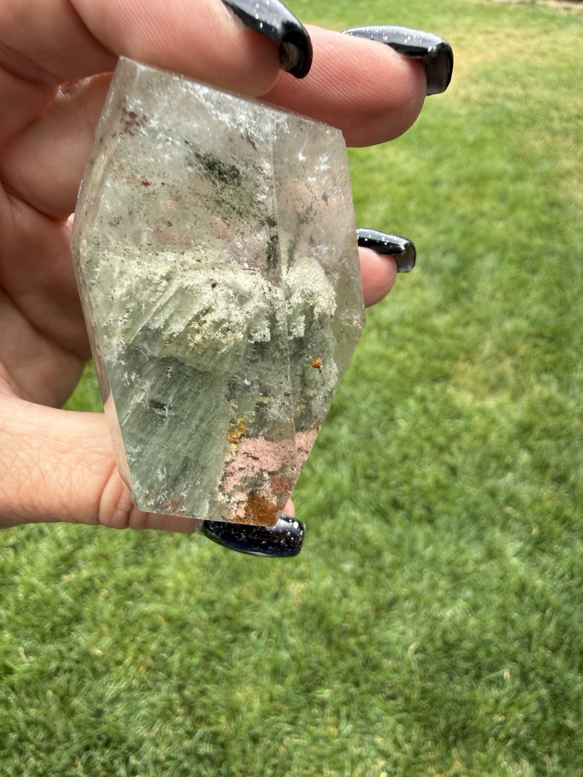 Natural Garden Quartz Lodolite Crystal Freeform Scenic Phantom Inclusions 2.2”