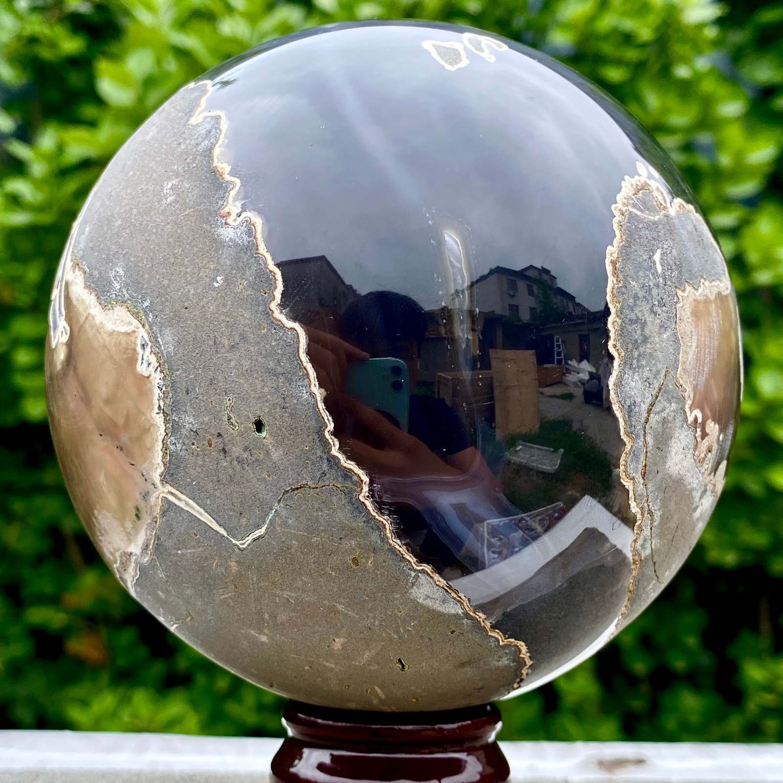 3.9LB Amethyst Agate Sphere Polished Healing Crystal Ball Home Feng Shui Ornam