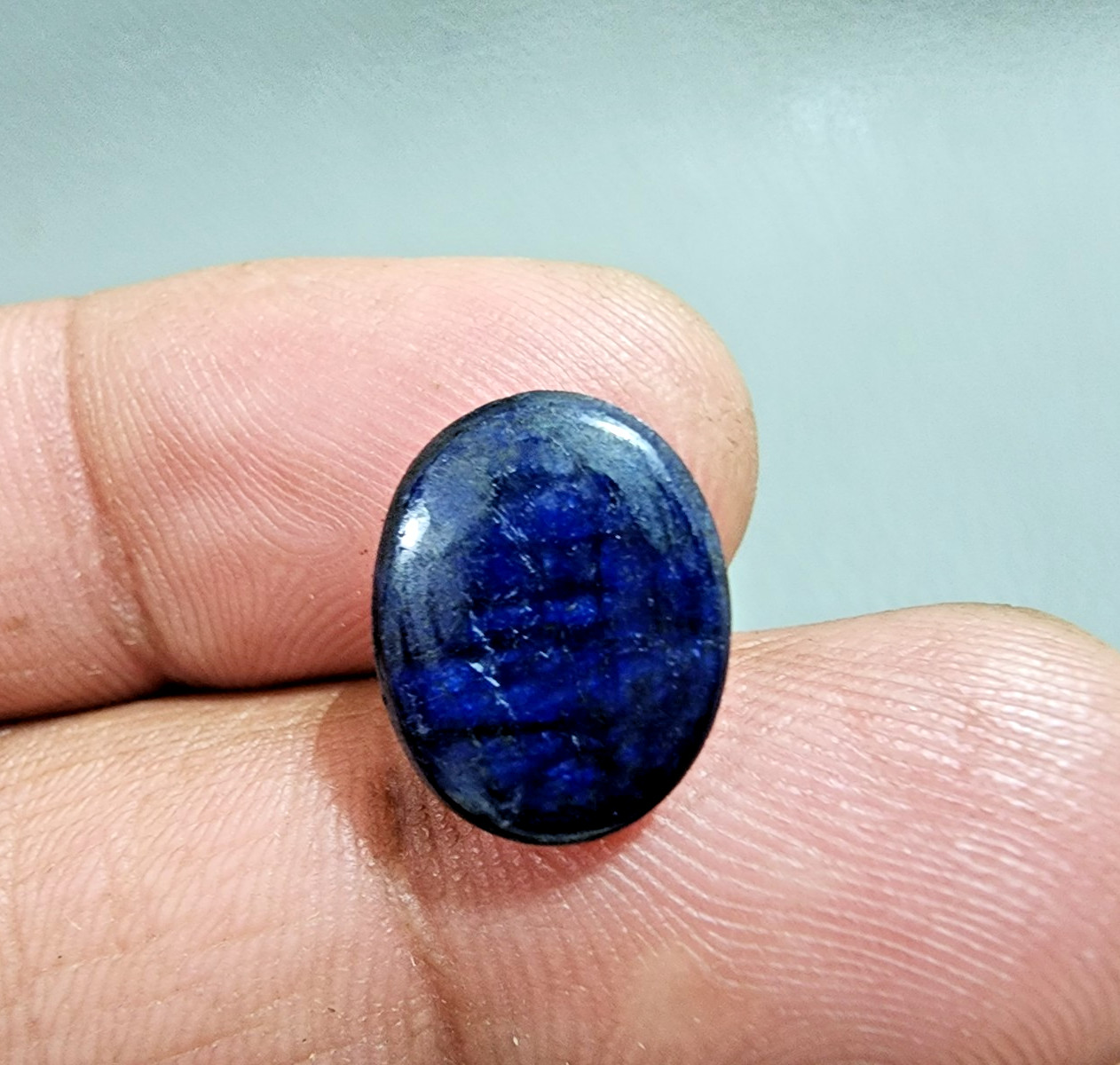 Premium 11.73 Ct Natural Blue Sapphire Oval Cabochon Gemstone – Deep Blue Shine