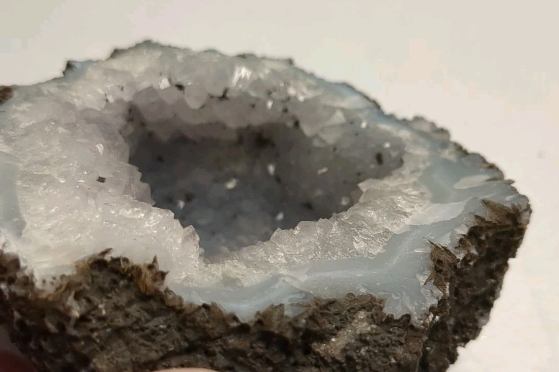 Blue Gray Circular Geode Crystal