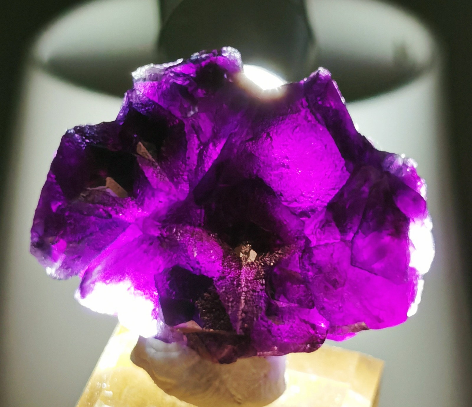 Rare Natural Purple Octagonal Fluorite Mineral Specimen China