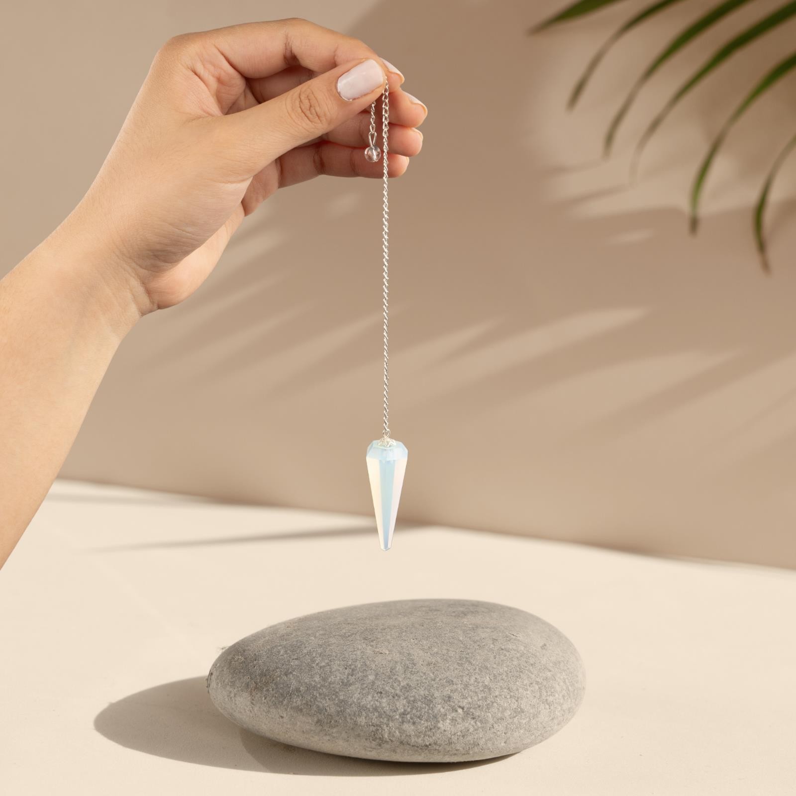 Opalite Pendulum Crystal Stone, Faceted Pendulum Divination Tools, Dowsing