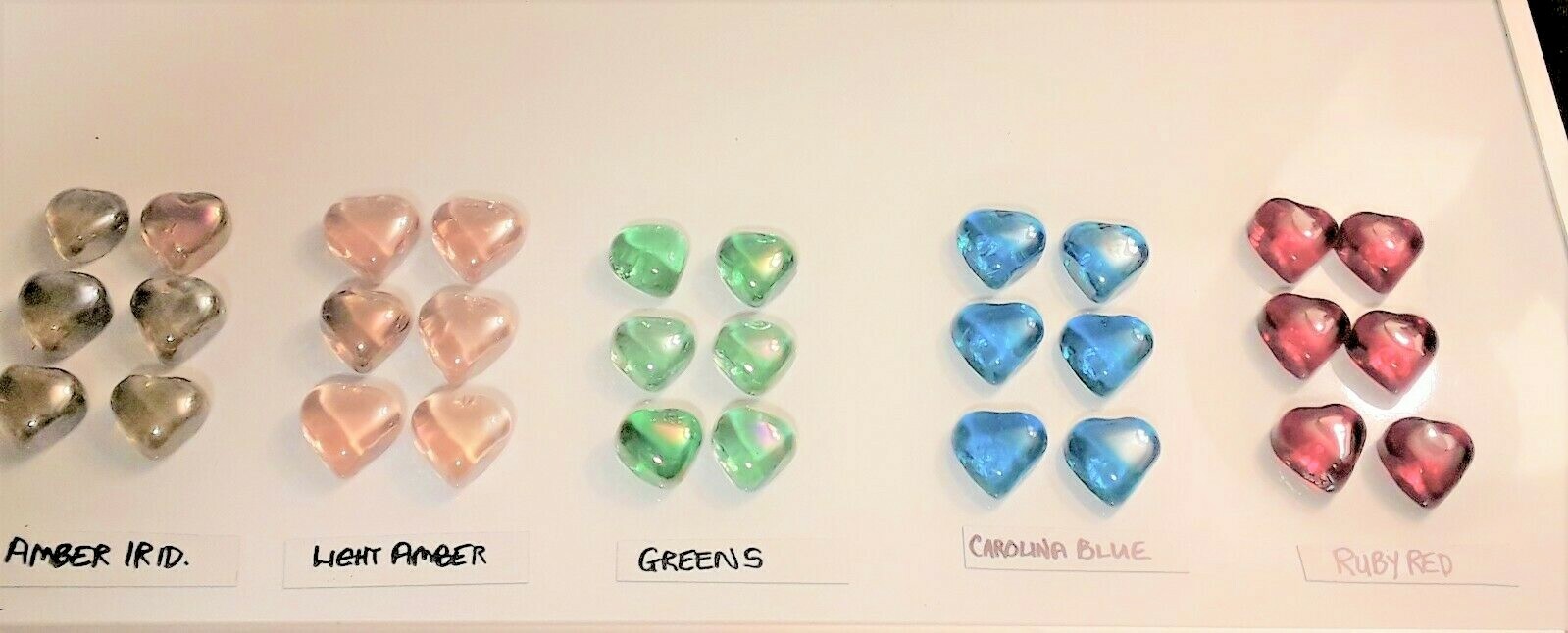 Gratitude Stone – Glass Heart Token Love Gift COLORS or CLEAR !