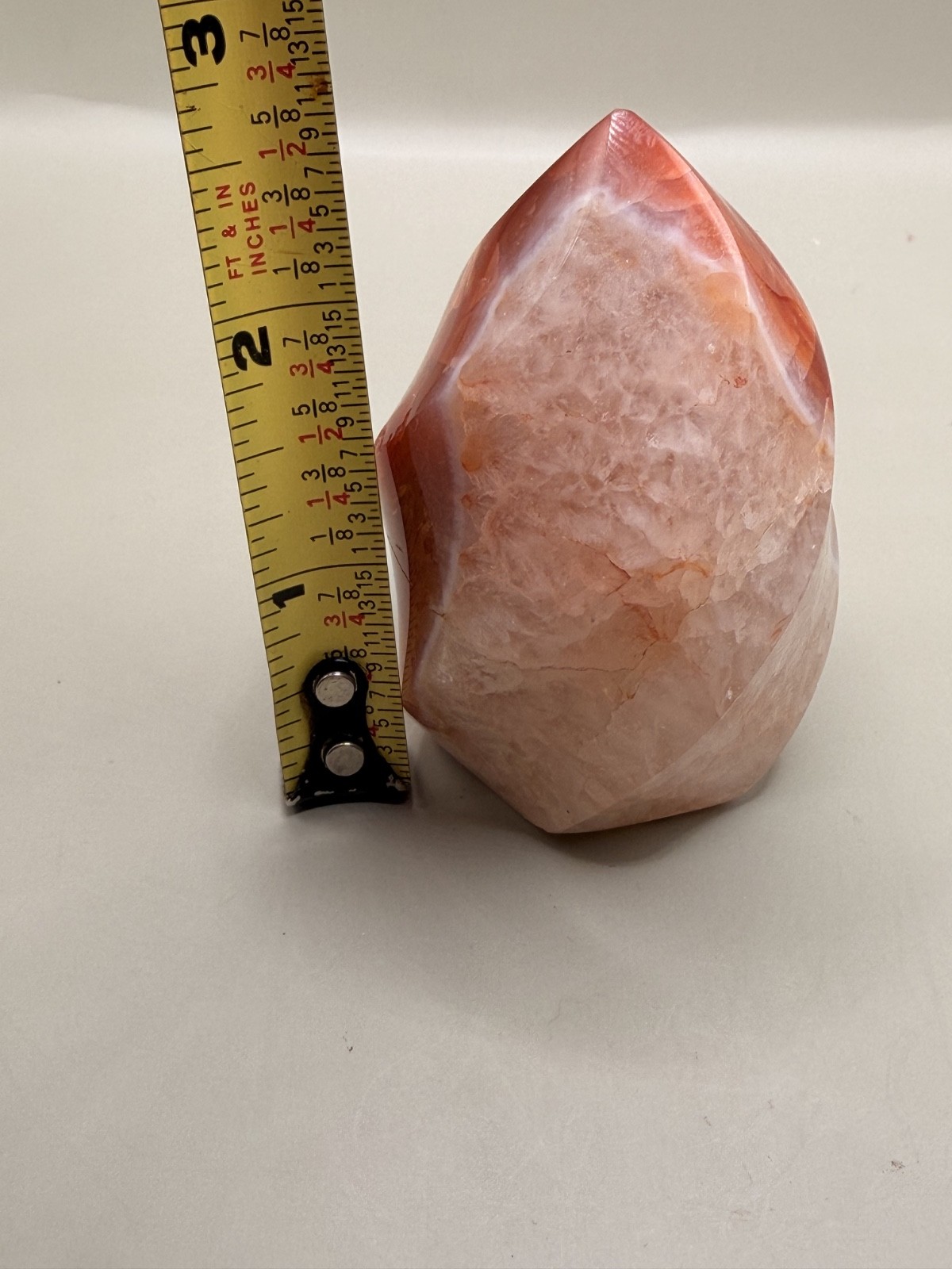Carnelian Agate Flame 622g 2.5″ – Red Orange Fire Quartz Crystal Healing Decor