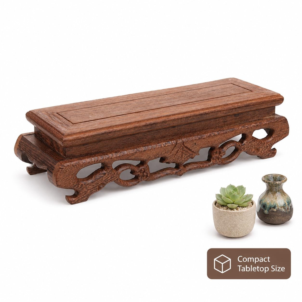 Wooden Display Base 8.85 X 2.75 X 2.16 in Solid Wood Stand for Figurines Vase…