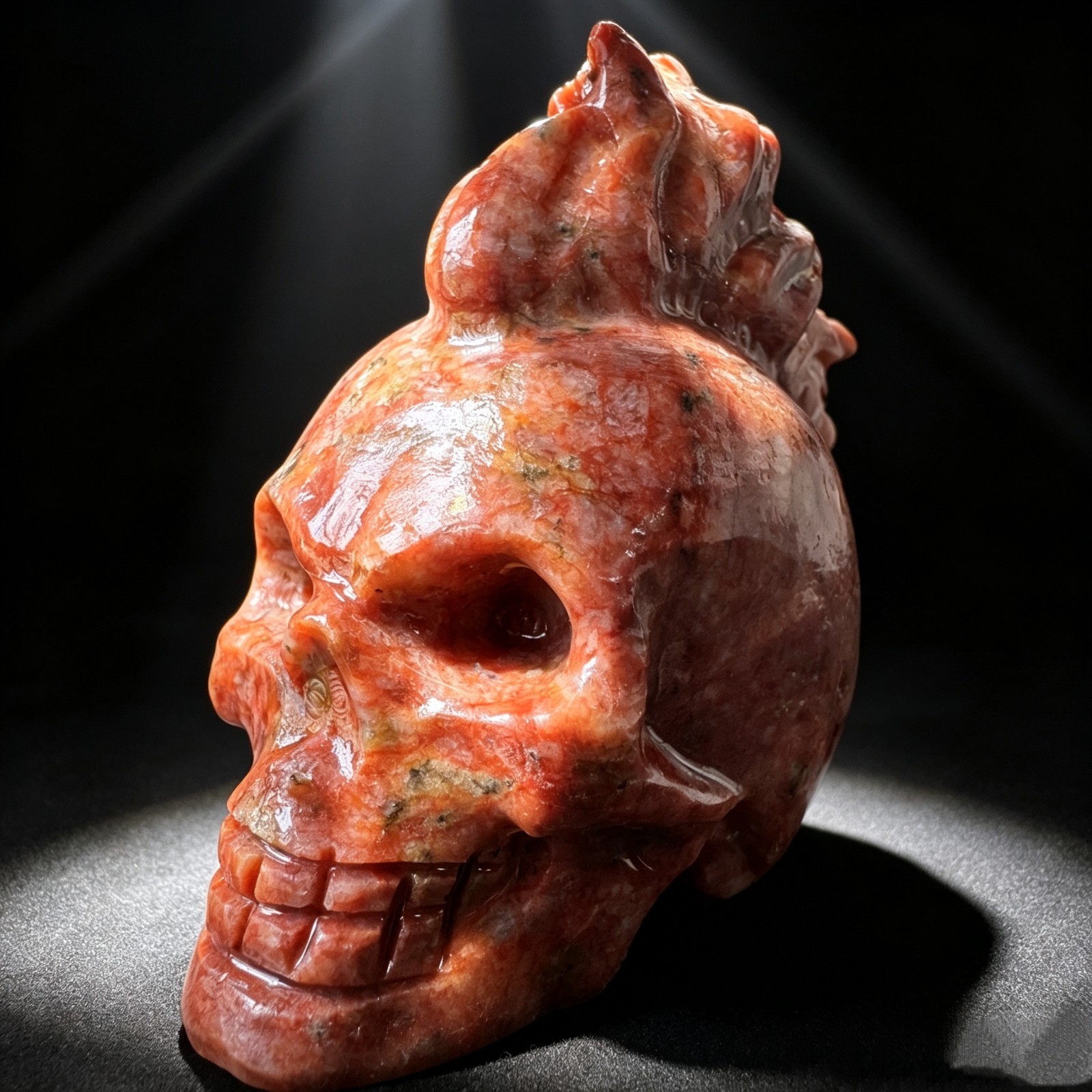 Unique Natural Stone Skull Realistic Human Head Carving Sculpture Home Decor