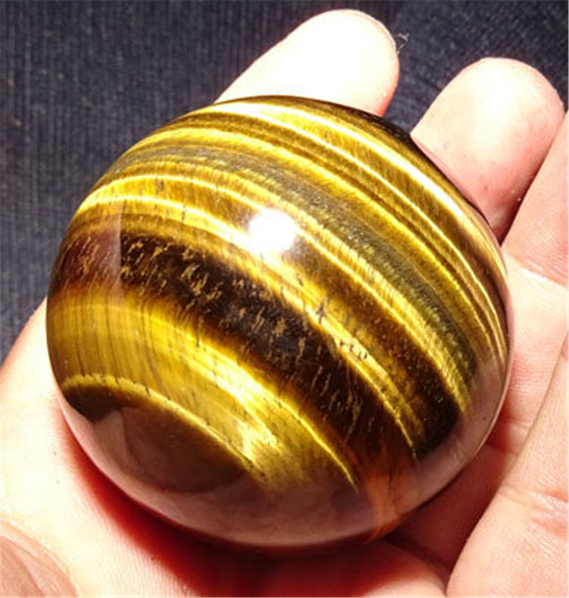 AAAA 40mm Natural Tiger’s eye jasper sphere Quartz Crystal Ball Healing US Ship