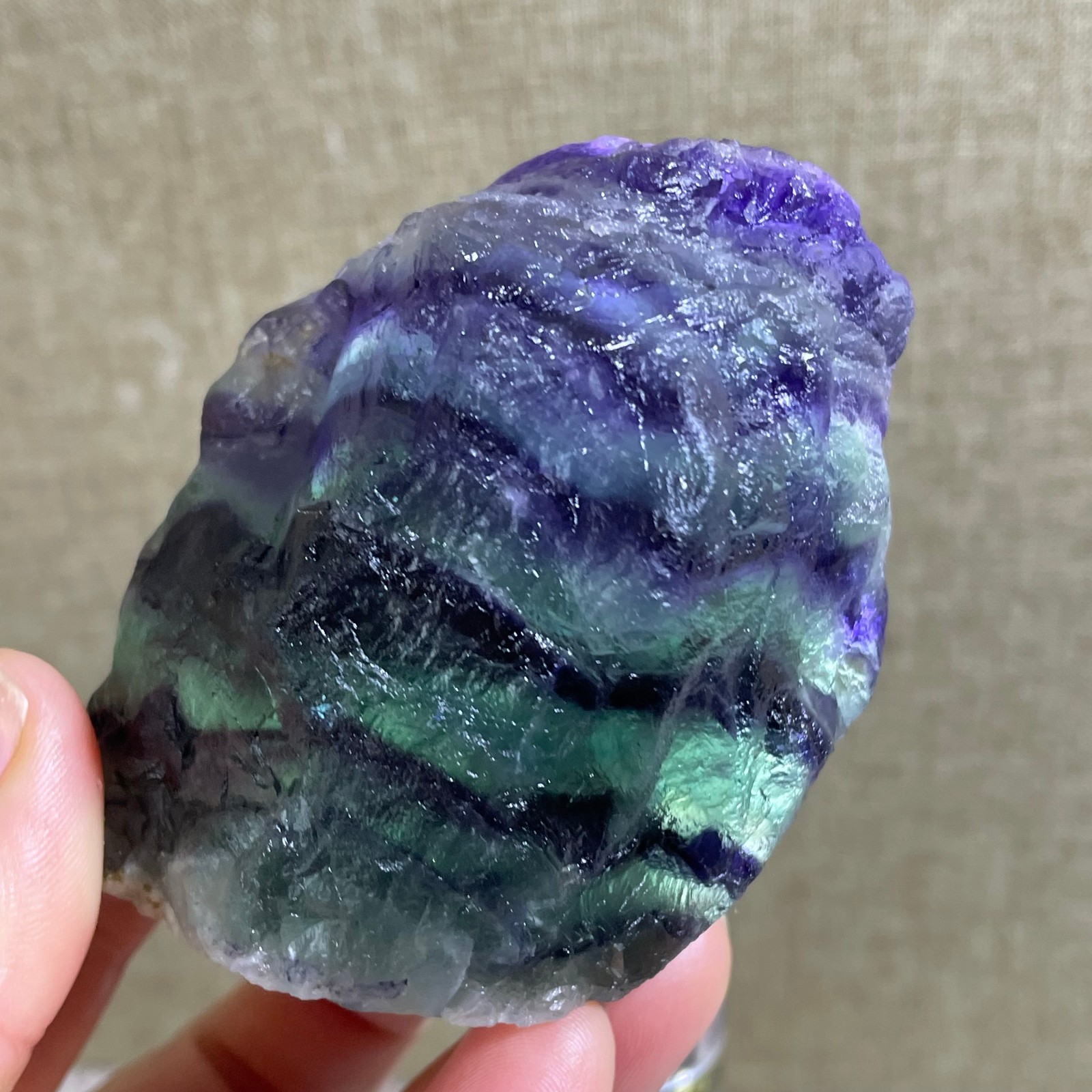 271g Beautiful Rainbow Fluorite Rough Ore Specimen #526