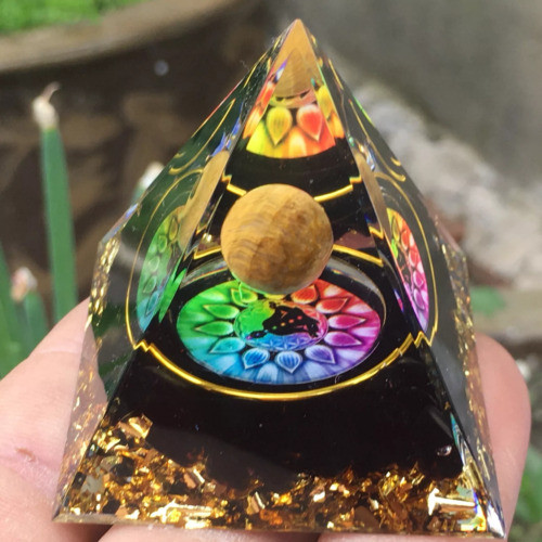 USA Amethyst Crystal Sphere Orgonite Pyramid Obsidian Chakra Energy Orgone Stone