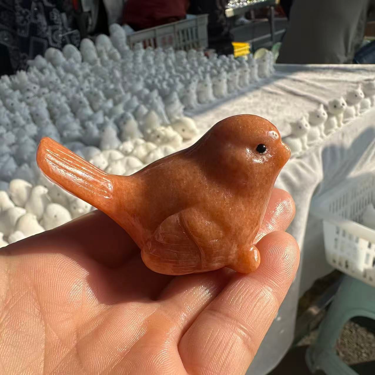 1pc Natural Jade Quartz Carved Bird Skull Crystal Reiki Decor Gift 2.4”