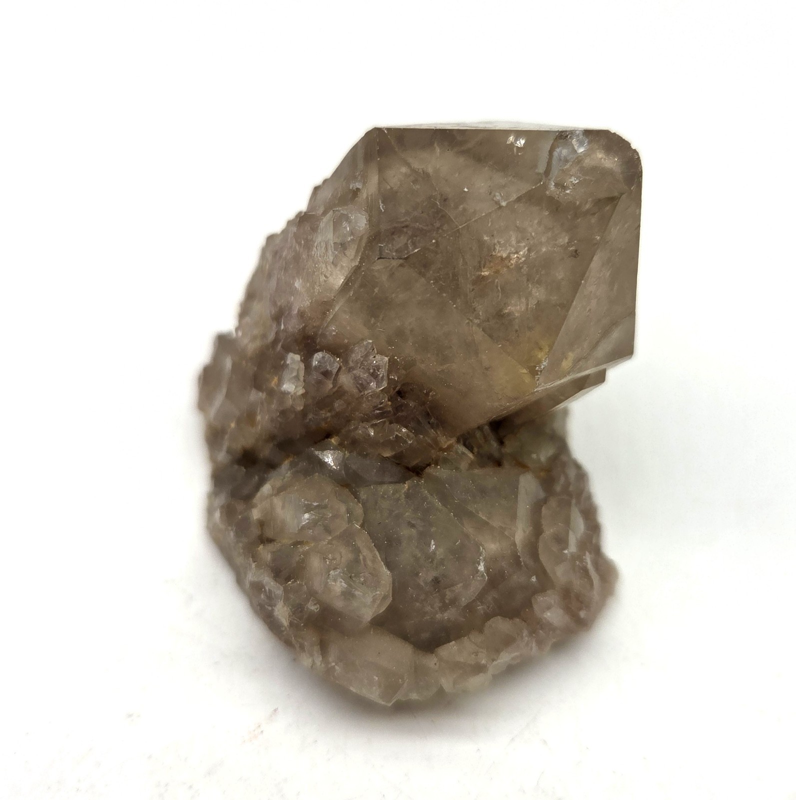 Natural Phantom Smokey Quartz Cluster From Luena, Congo