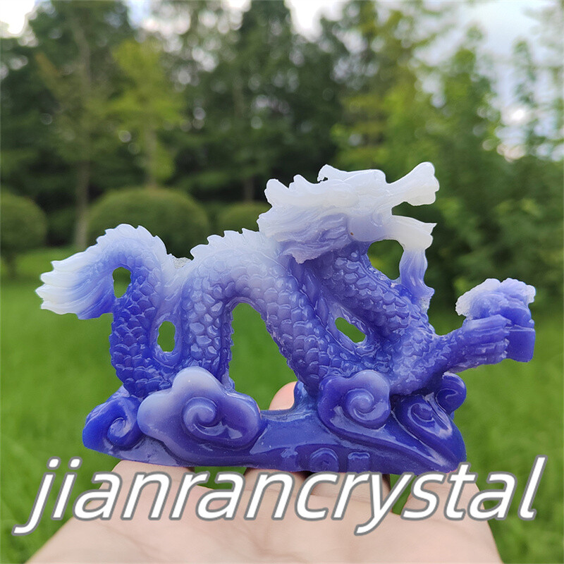 4″ Luminous Stone Dragon Skull Resin Decor Skull Reiki Chinese Dragon 1pc