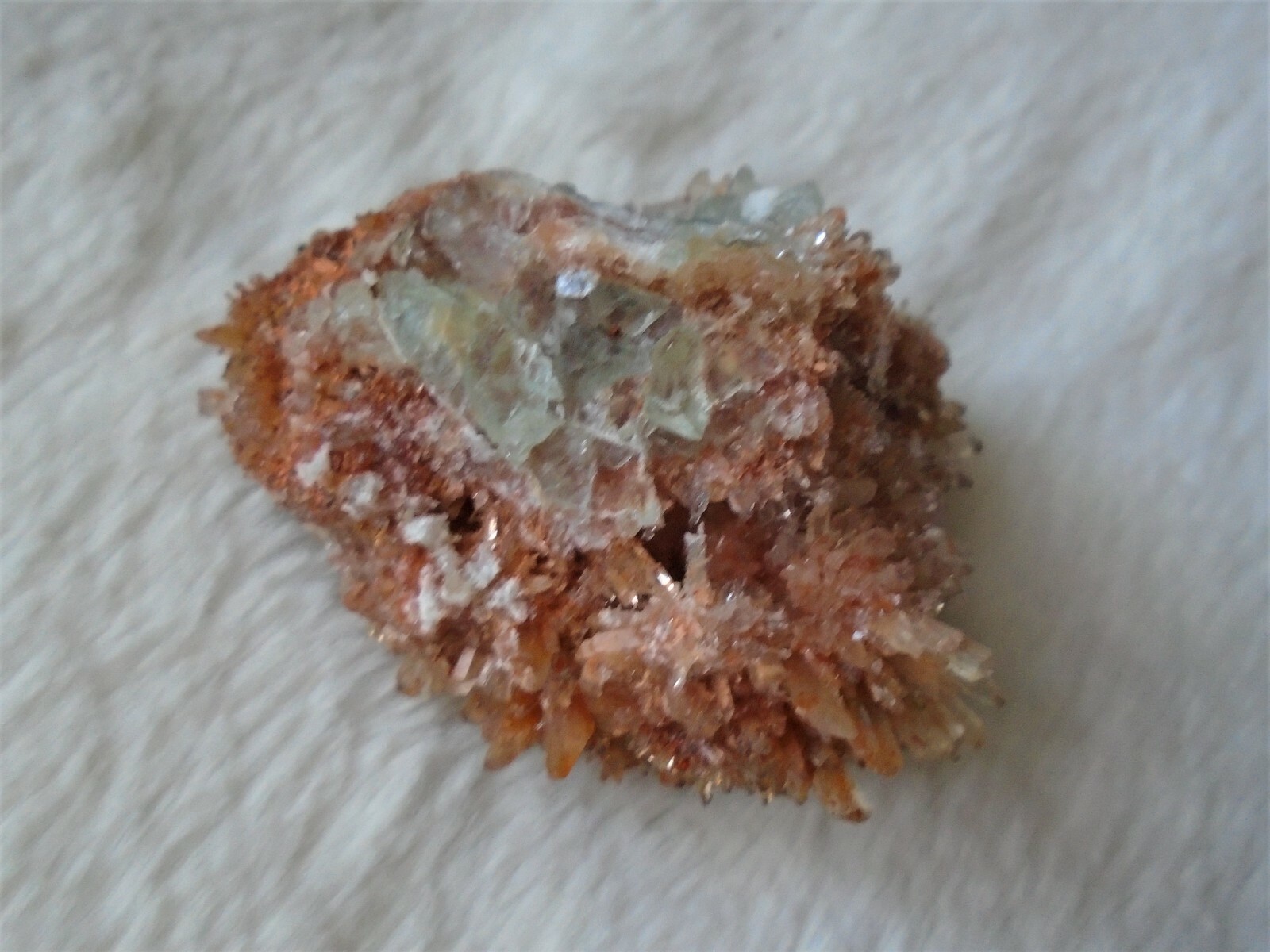 Rare Creedite with green quartz specimen, USA