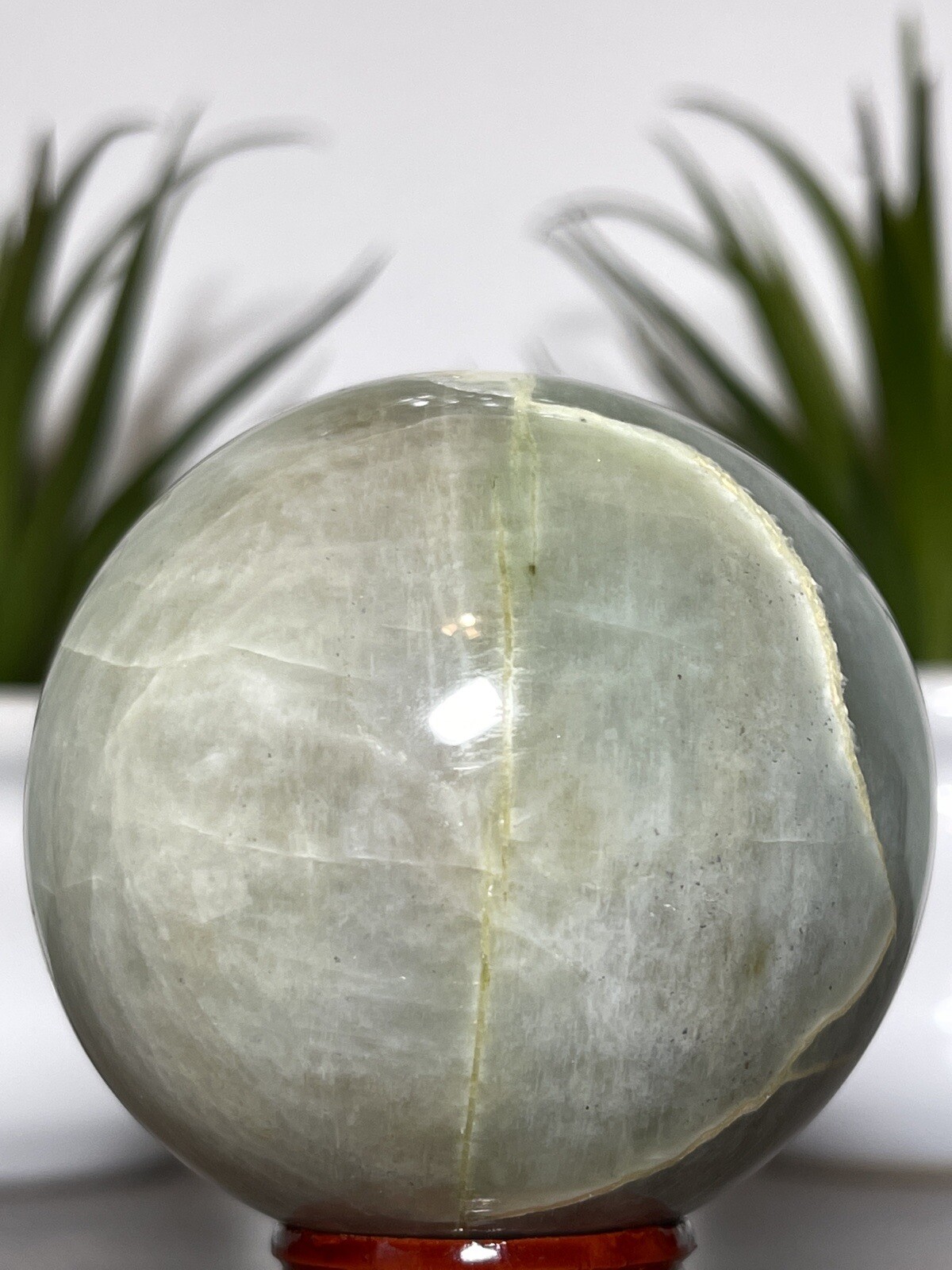 61mm GREEN MOONSTONE SPHERE – Natural Garnierite Mineral Reiki Chakra Witch