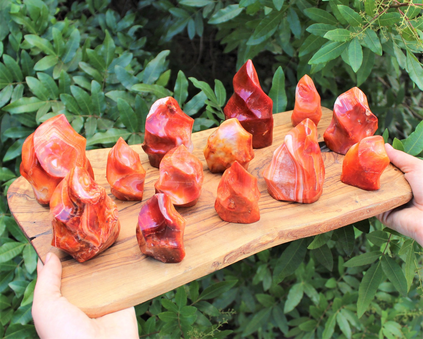 Carnelian Crystal Flame: Cut Base Free Standing, Display Specimen – Choose Size