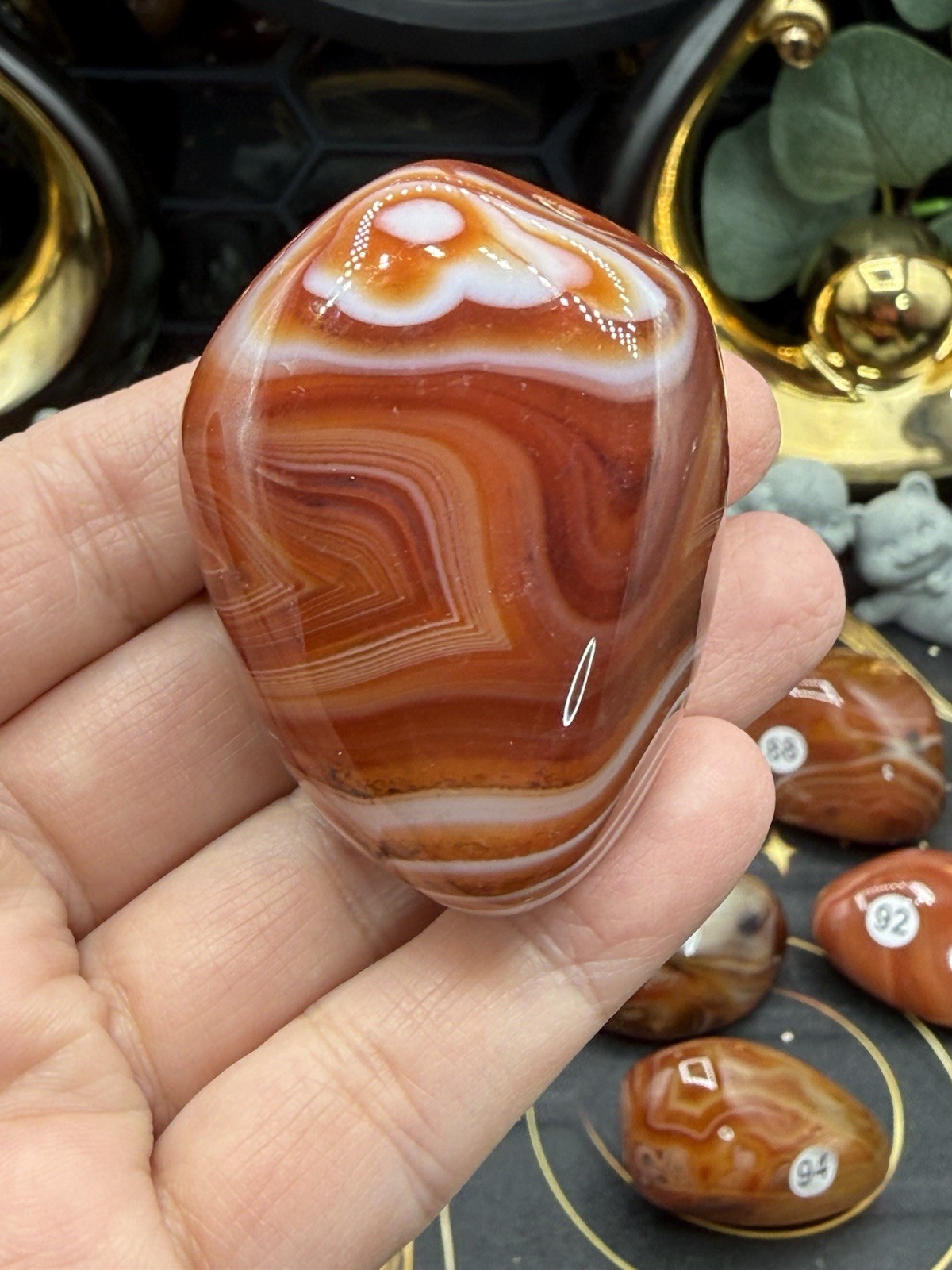 Natural Sardonyx Lg Palms/Freeform awesome patterns Free shipping