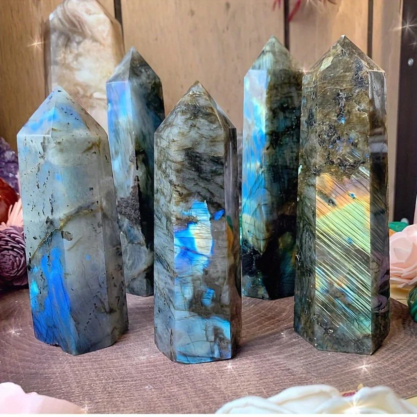 Labradorite Single Tower Point, Natural Gemstone Crystal Stone Wand Healing