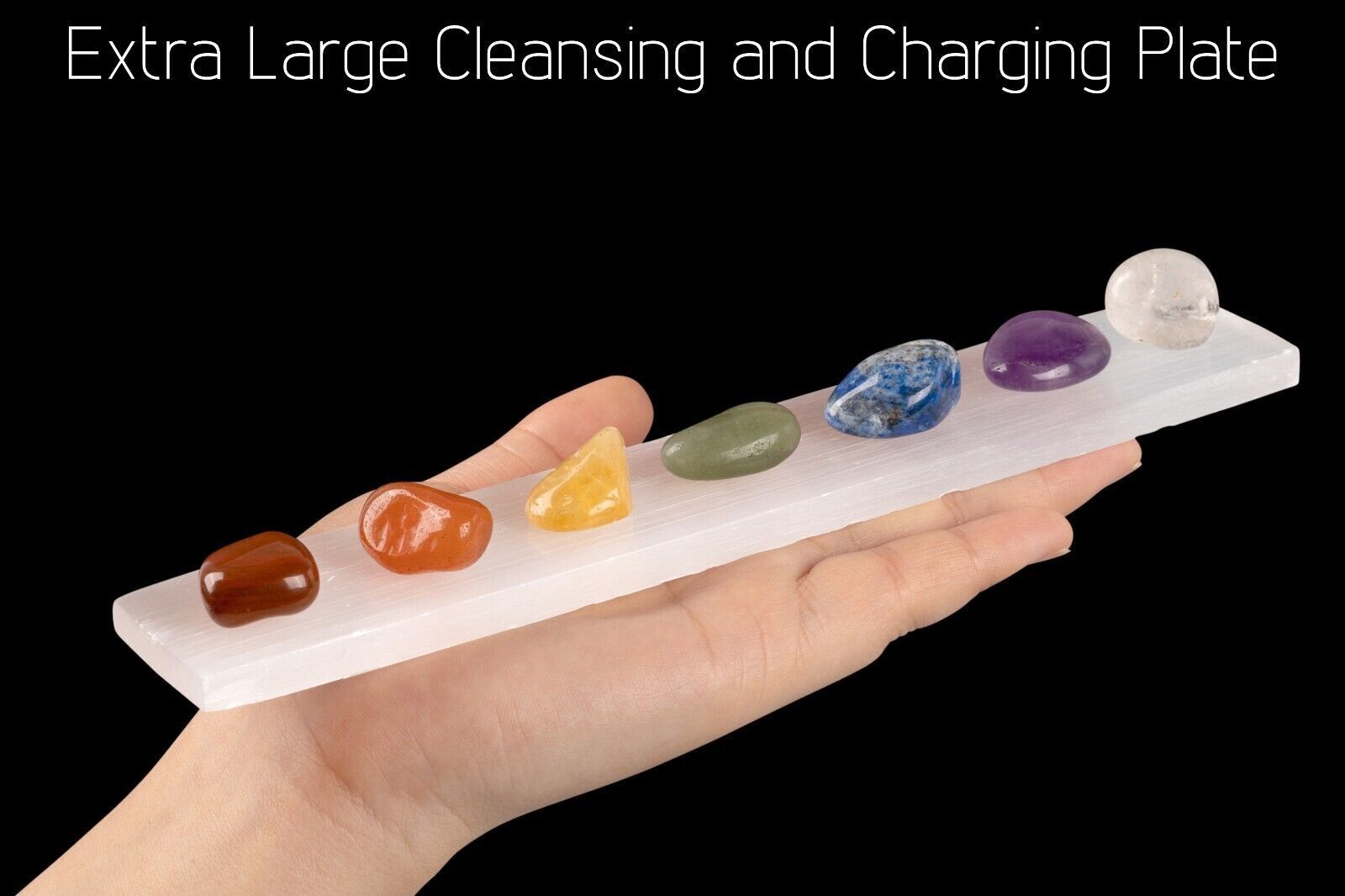 8″ Large Selenite Charging Plate – Ideal for Cleansing Healing Crystals & Reiki