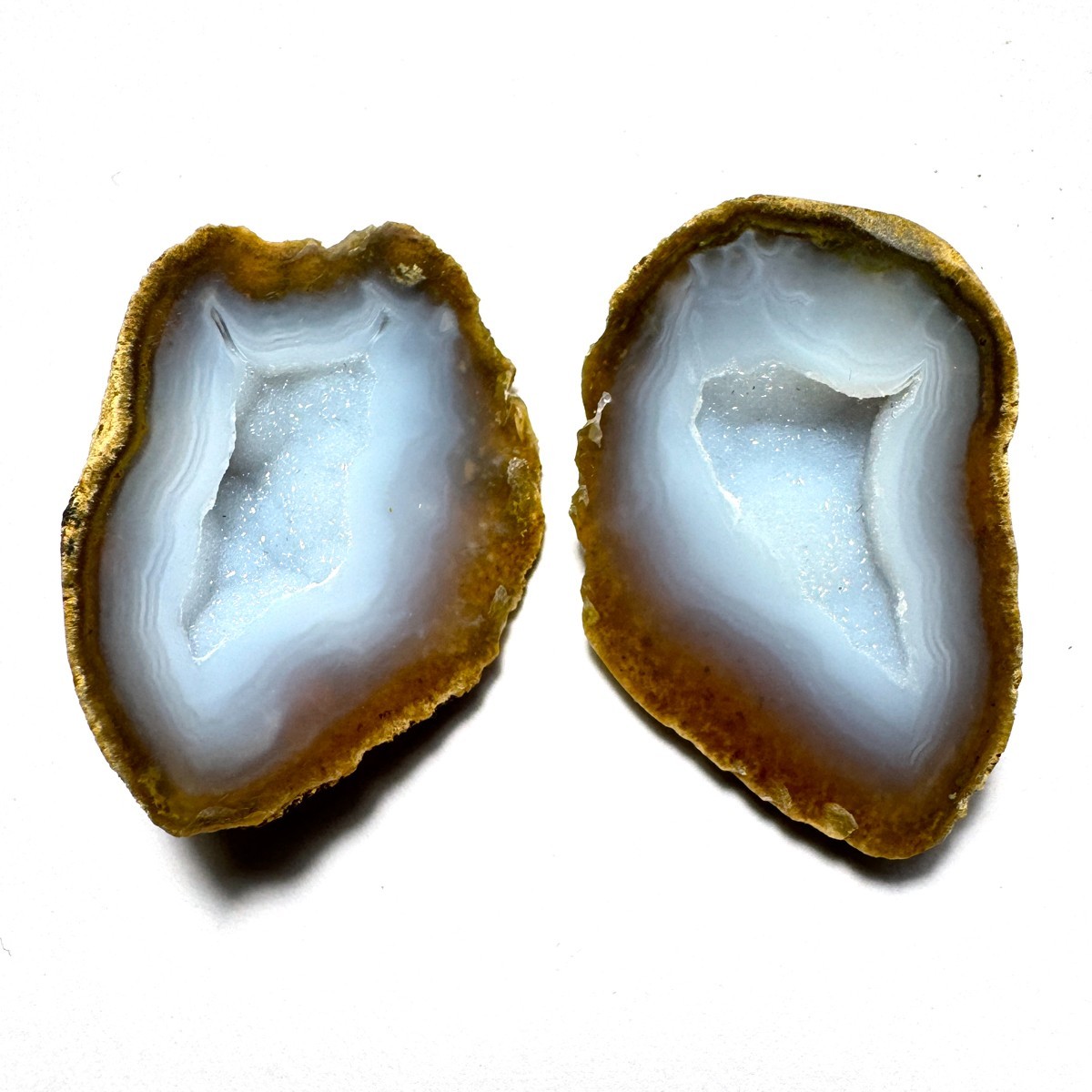 Tabasco Mexican Geode Polished Halves for Earrings Jewelry and Display TEX417