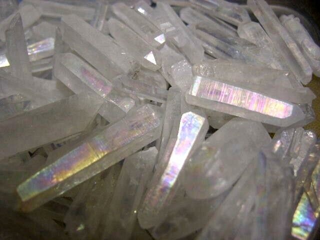 Angel Aura quartz crystals bigger drilled 2-3/4 inch 15 crystals per lot