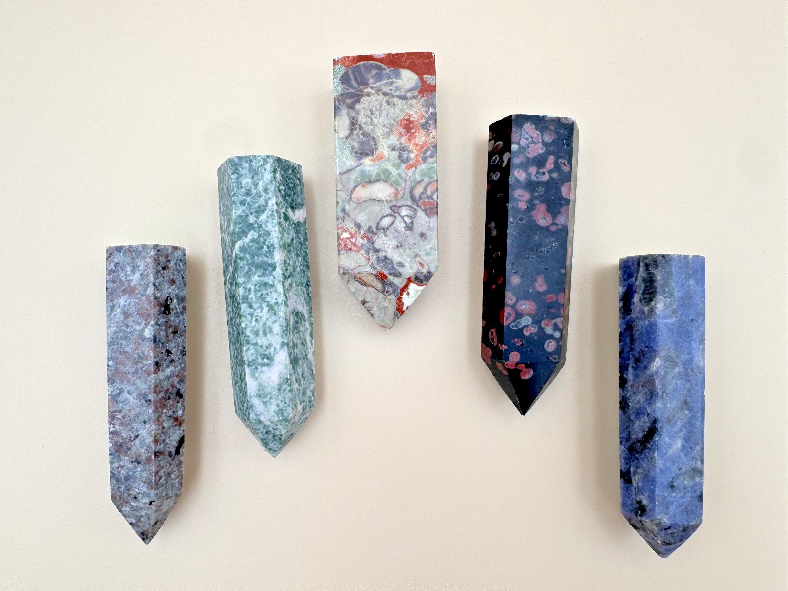 1lb 2oz 5Pcs A Set Of Natural Crystal Point Tower Polished Healing Mixed Set