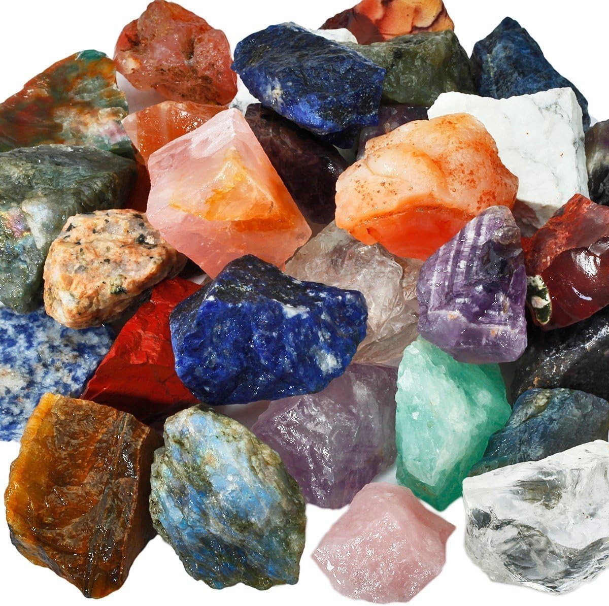 1 kg Bulk Healing Crystals Rough Stones for Jewelry Tumbling Polishing 15 Count
