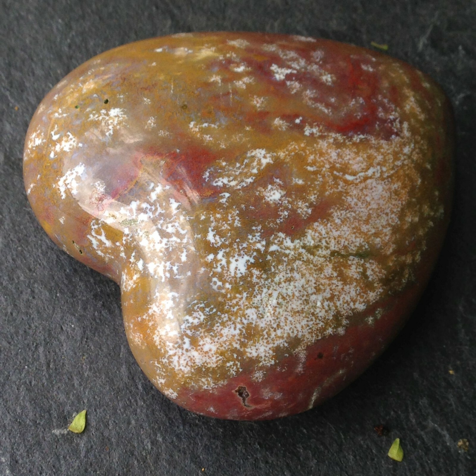 Large Ocean Jasper Crystal Drusy Heart Atlantis Stone Love 188g 6.93×7.45×2.9cm