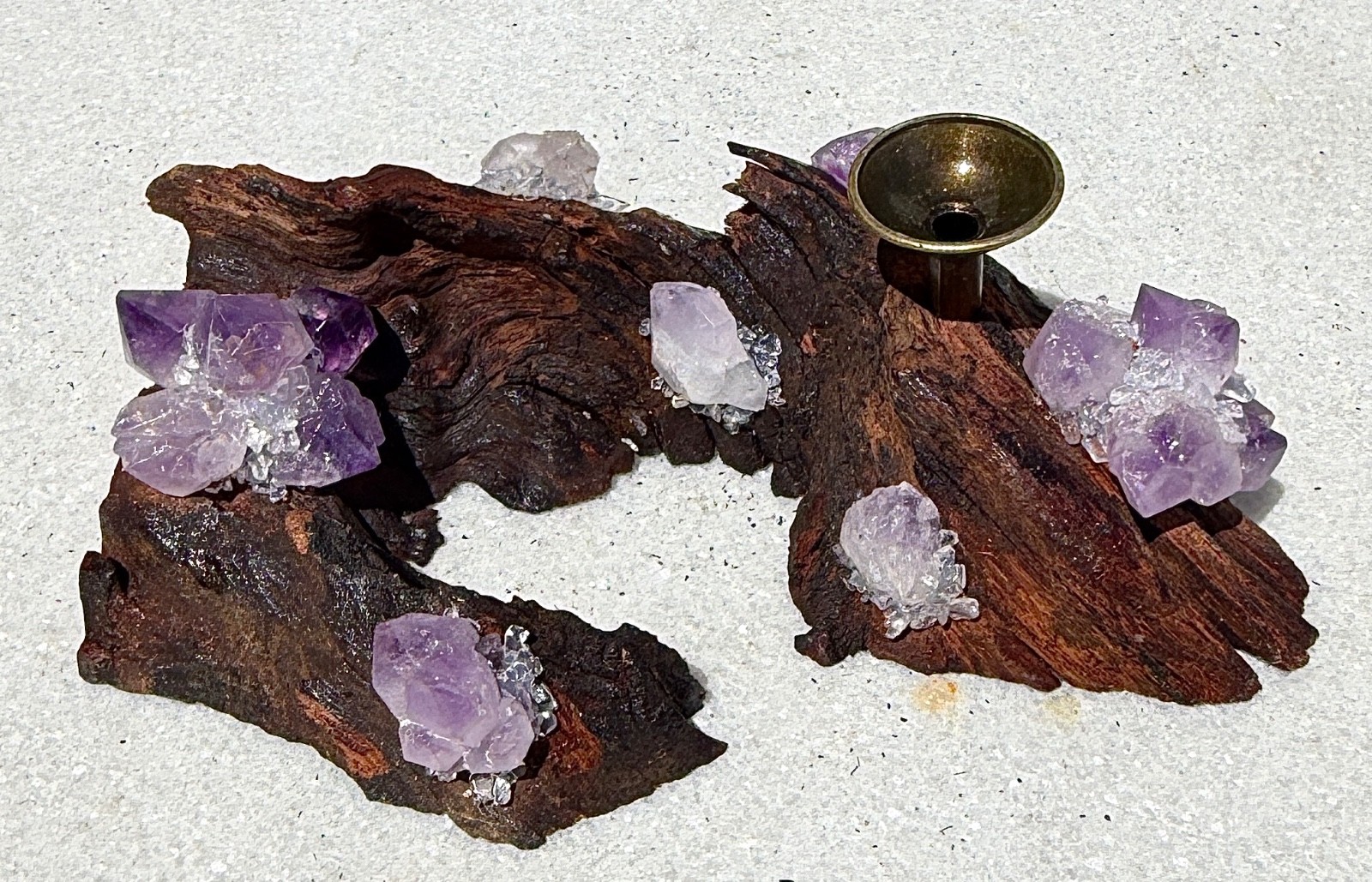 Wholesale Lot 8 Pcs Natural Amethyst Drift Wood sphere Stand – Incense Holder