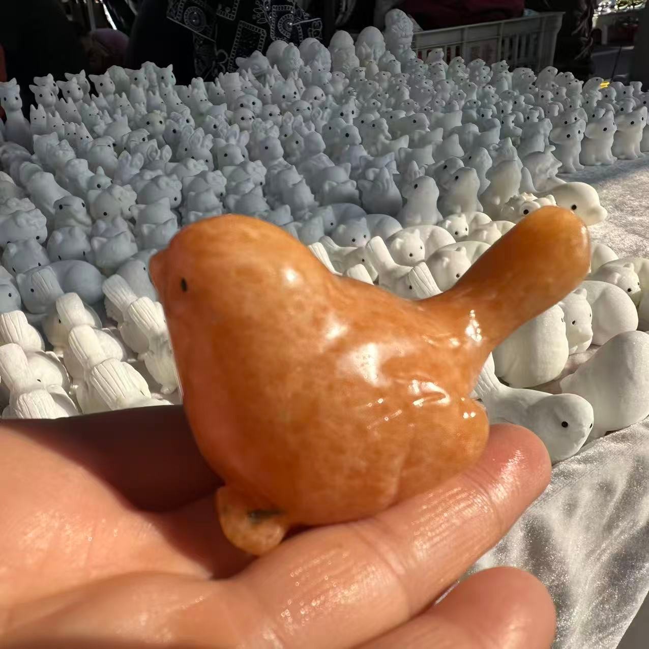 1pc Natural Jade Quartz Carved Bird Skull Crystal Reiki Decor Gift 2.4”