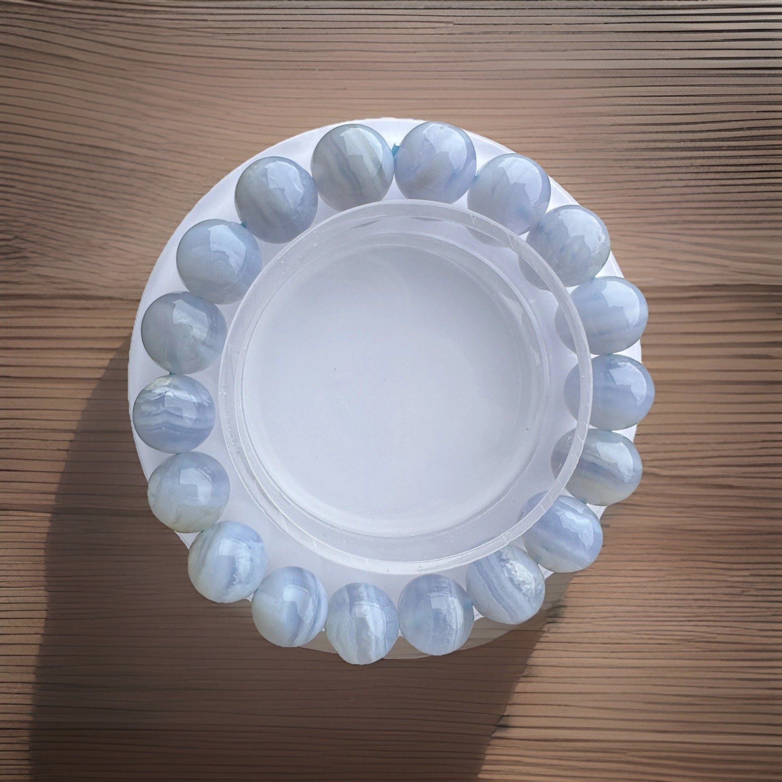 11mm+ High Quality Blue Lace Agate Bracelet