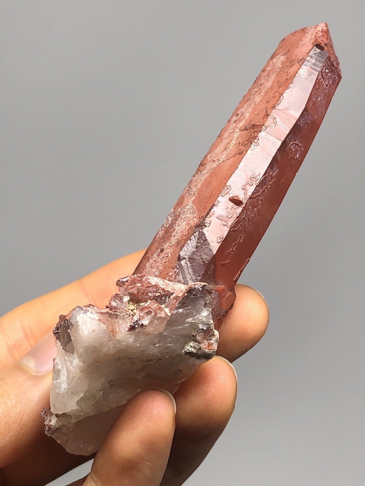 Red Quartz Tabular Wand Crystal Cluster Point Morocco 3.4oz N34