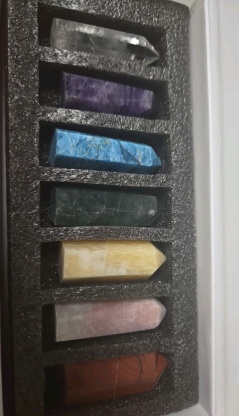 7-Chakra Natural Healing Crystals Set Raw Gemstones Collectible