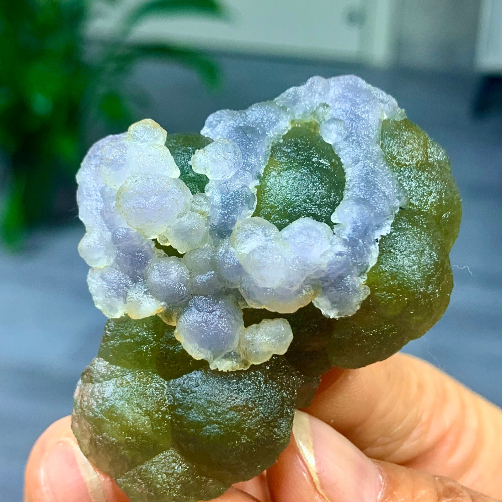 54G Rare Transparent green-white Cube Fluorite Mineral Crystal Specimen/HeNan