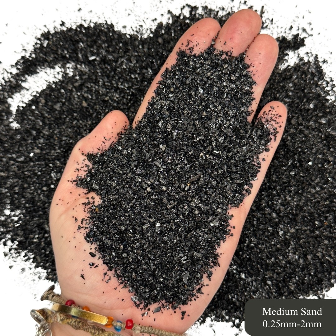 Crushed Black Tourmaline A+ Sand, 0.25mm-2mm, for Sand Resin Jewelry, Resin Art